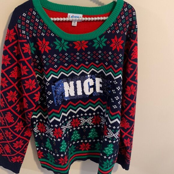 Rockin’ around ugly Christmas sweater naughty or nice size xl - Picture 1 of 6
